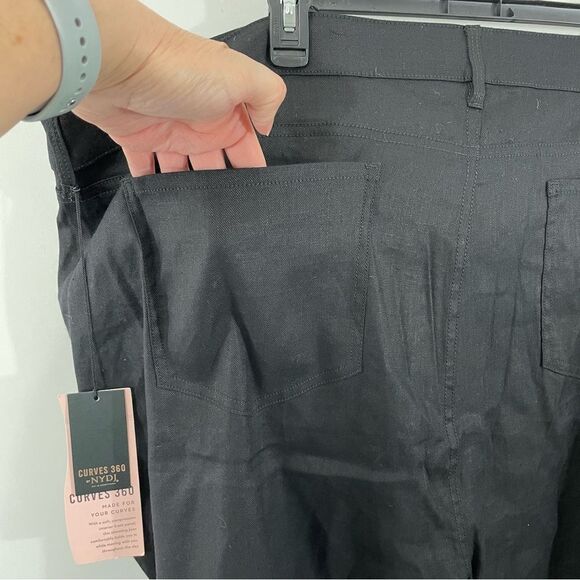 NWT NYDJ Curves 360 Wide Leg Linen Blend Pants Plus Size 28 Trouser - Picture 4 of 11